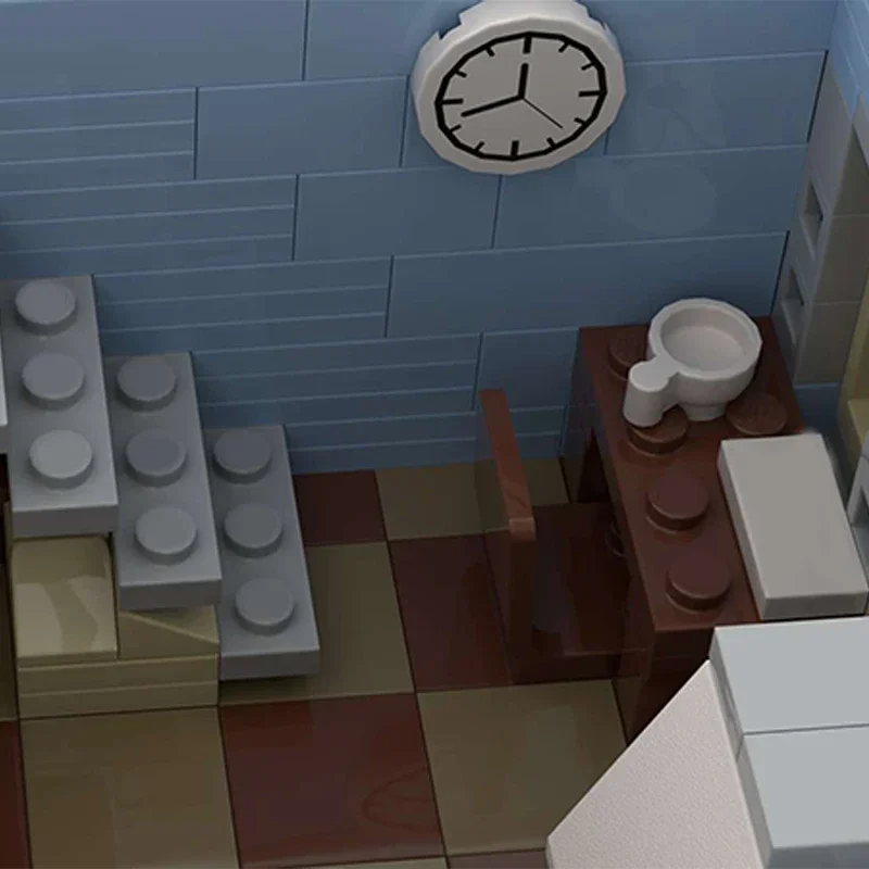 Модель City Street View Moc строительные кирпичи кебаб магазин пиццы технология