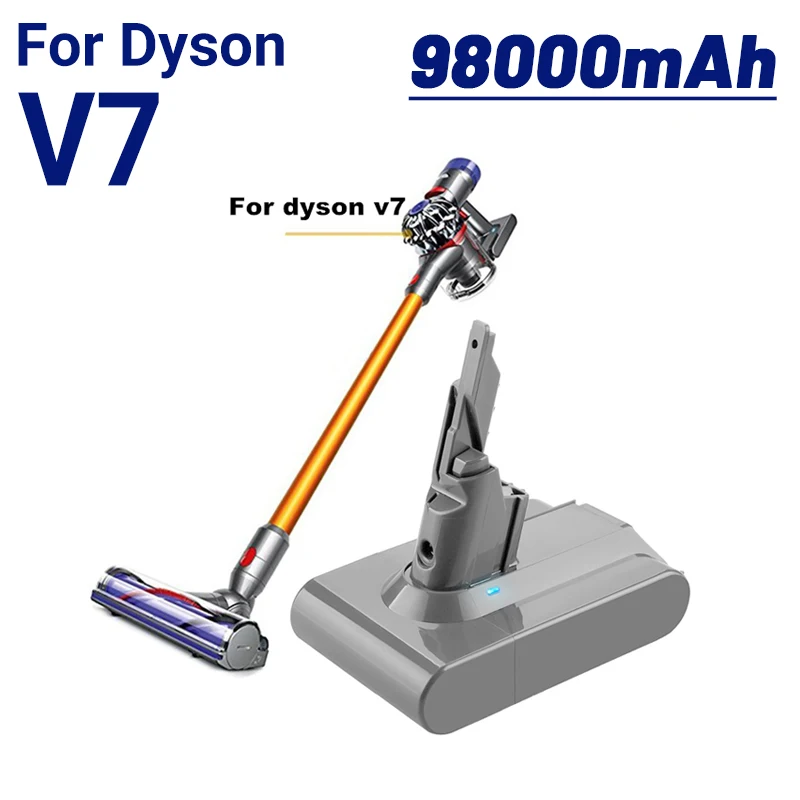 

Оригинальный литий-ионный перезаряжаемый аккумулятор Dyson V7, 21,6 в, 98000 мАч, для Dyson V7, Сменный аккумулятор для пылесоса Animal Pro