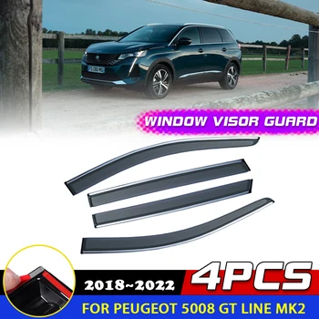 자동차 윈도우 바이저, 푸조 5008 P87 GT 라인 MK2 2018 ~ 2023 차양 대피소, 차양 디플렉터, 레인 아이브로우 가드 커버 액세서리