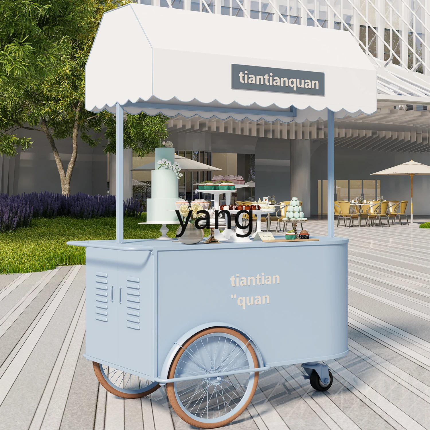 YJQ уличная тележка для ночного рынка закусочный рынок живописное место мобильные