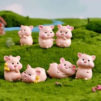 cartoon miniature cute pig animal model doll gardening plant movable doll mini statue crafts children simulation game toy gift