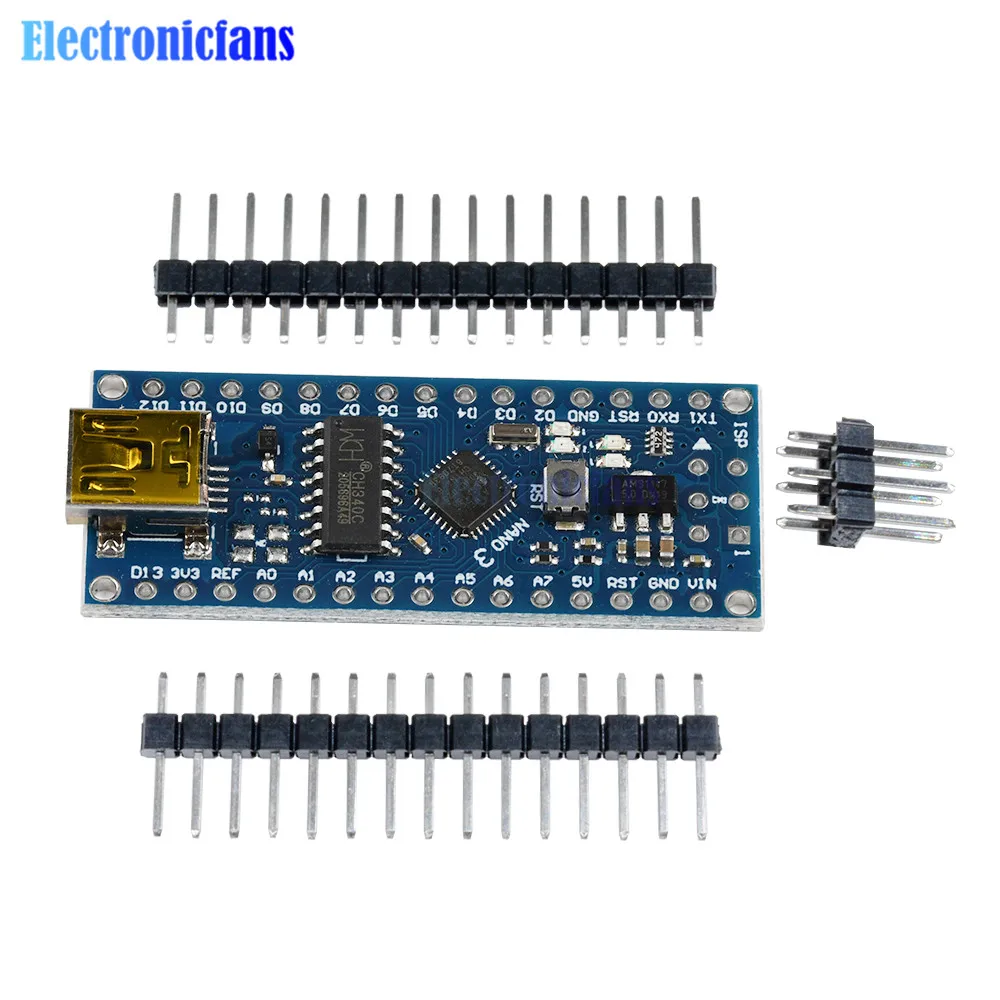 

Плата совместимая с интерфейсом Nano V3 ATmega168 CH340 CH340G Mini USB UART, модуль 16 МГц 3,3 в-5 в, микроконтроллер с сбросом USB, 5 шт.
