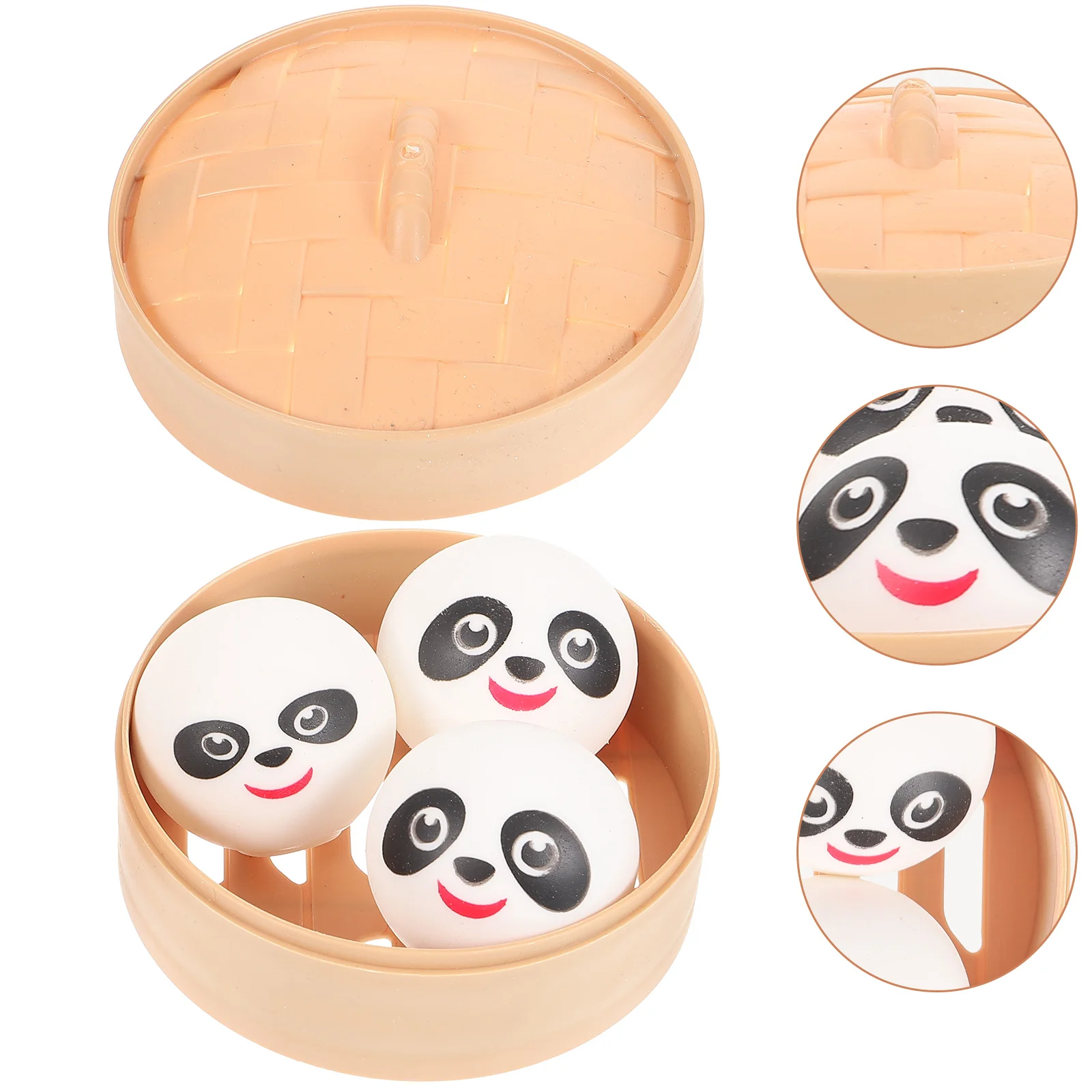 

Simulated Buns Anxiety Relief Toy Squeeze Steamed Simulation Toys Panda Dumpling Stress Plastic Antistress compressed