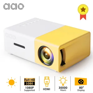 AAO YG300 Portable LED Mini Projector 800 Lumens Audio USB Speaker YG-300 YG300 Pro Child Beamer Hom