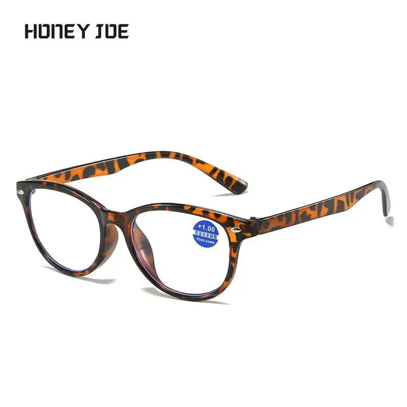 

Anti Blue Light Reading Glasses Women Men Comfortable Spring Hinge Leg Round Magnifier Diopter Presbyopic Glasses Classic
