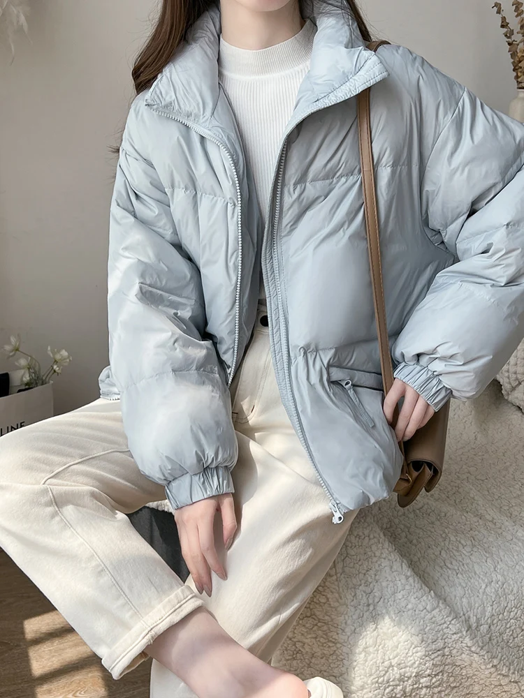 

2022 New Autumn Female Down Jackets European Coats Classic Short Thick Overcoats Women Winter White Duck Down Outerwear A107
