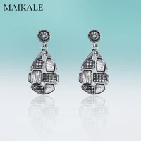 maikale high quality vintage zinc alloy drop earrings for women luxury korean dangle earings fashion jewelry 2022 wholesale gift