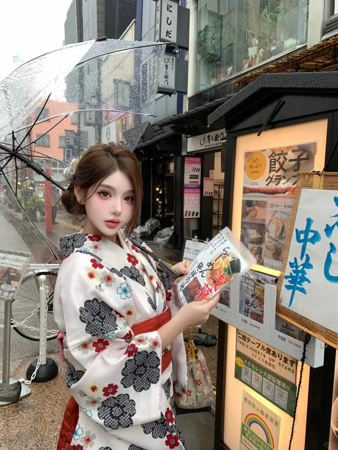 Японское кавайное Розовое Кимоно с принтом сакуры короткий пояс бантом