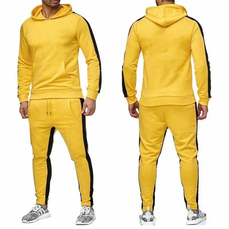 

2022 New Men's Brand Tracksuit Hoodie Suit Kung Fu Bruce Lee Sweatshirt Gym Tracksuit Autumn Oversized Hooded+Jogging Pants
