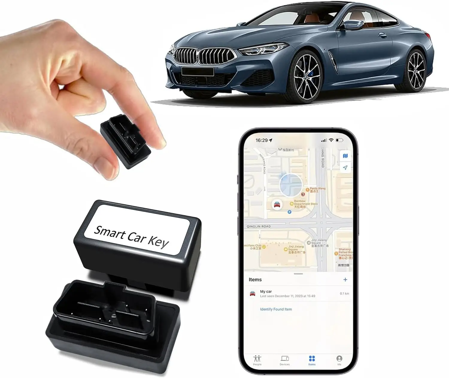 Мини-GPS-локатор OBD для автомобиля работает с приложением Apple Find My
