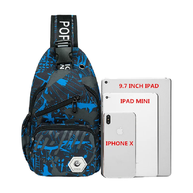 women's Fashion shoulder Oxford waterproof Chest Bags Maple leaf printing Messenger bag woman Half Moon small chest bags