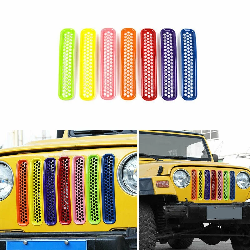 Решетчатая вставка для переднего гриля решетчатая решетка с зажимом Jeep Wrangler TJ &