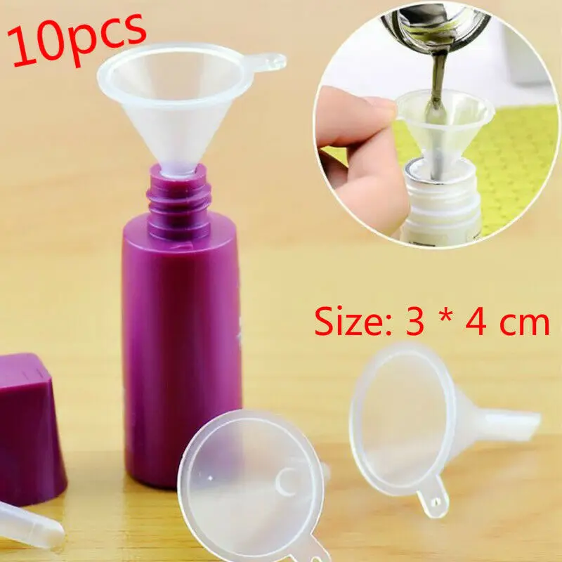 

10pcs Small Plastic For Perfume Diffuser Bottle Mini Liquid Oil Funnels Lab Tools