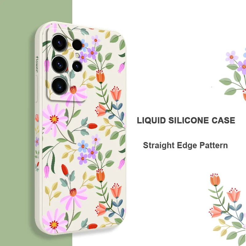 Floral Branches Phone Case For Samsung Galaxy S23 S22 S21 S20 S10 S10E S9 Ultra Plus FE Note 20 Ultra 10 9 Plus Cover