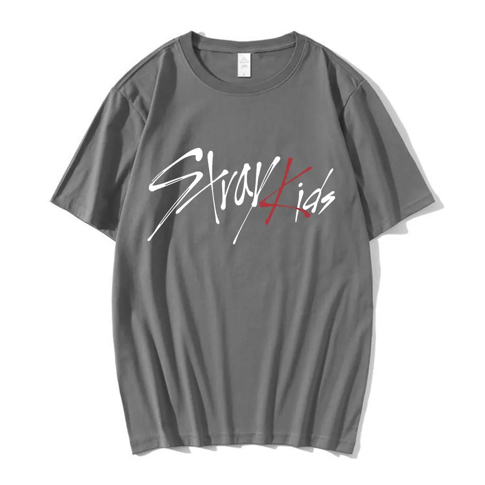 

KPOP Stray Kids Singer Letter Graphic T Shirt Men Fashion Streetwear Harajuku T Shirts Summer Y2K Oversize Short Sleeve Tees