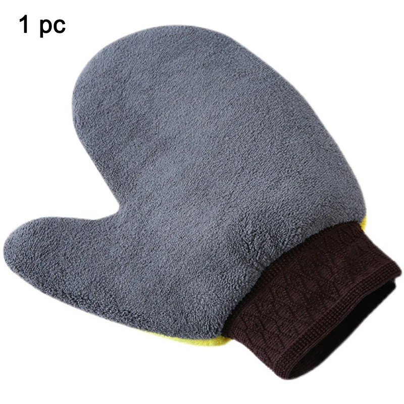 

Двусторонние Толстые Перчатки Из Кораллового Флиса, Щетка Для Чистки Автомобиля Из Микрофибры, Перчатки Для Ухода За Авто