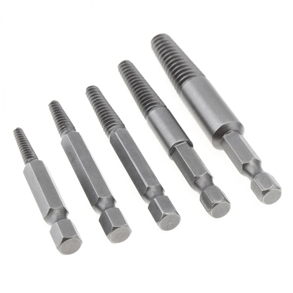 

6pcs 1/4" Hex Shank Screw Extractors Tool Broken Damaged Screw Extractor Drill Bit Guide Bolt Stud Remover Easy Out Power Tool