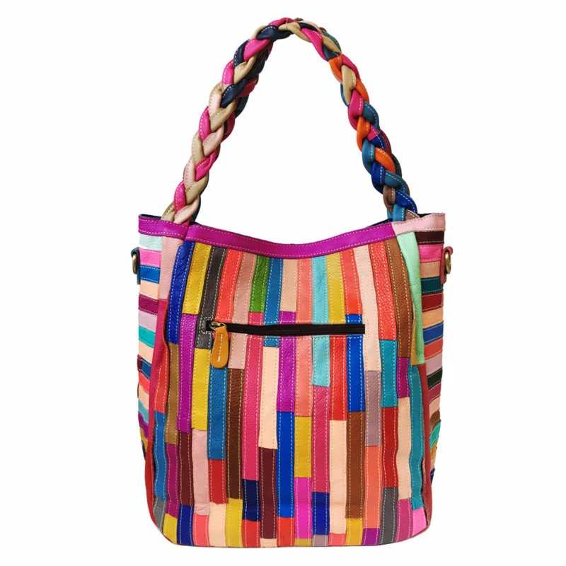 GAGACIA винтажная многоцветная сумка через плечо из воловьей кожи с цветочным