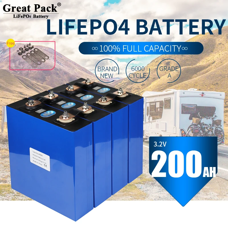 

Литий-ионный Аккумулятор LiFePO4 для хранения энергии, 4 шт., 3,2 в, 100% а/ч