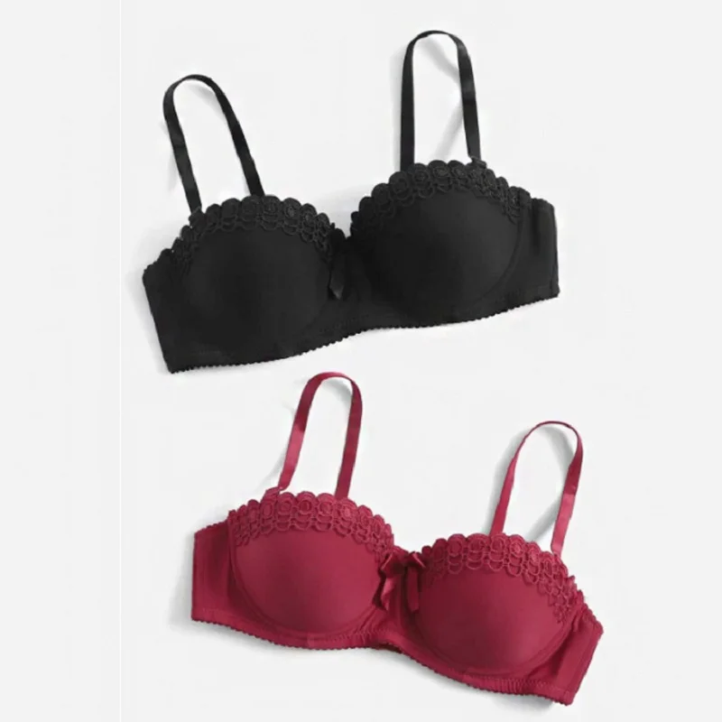

New Sexy Bra Female Body Shaping Embroidered Steel Ring, Double Row Buckle Manipulation, My Underwear 1/2 Cup Is Smaller
