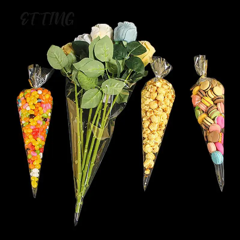 

10 шт., прозрачные пакеты для конфет