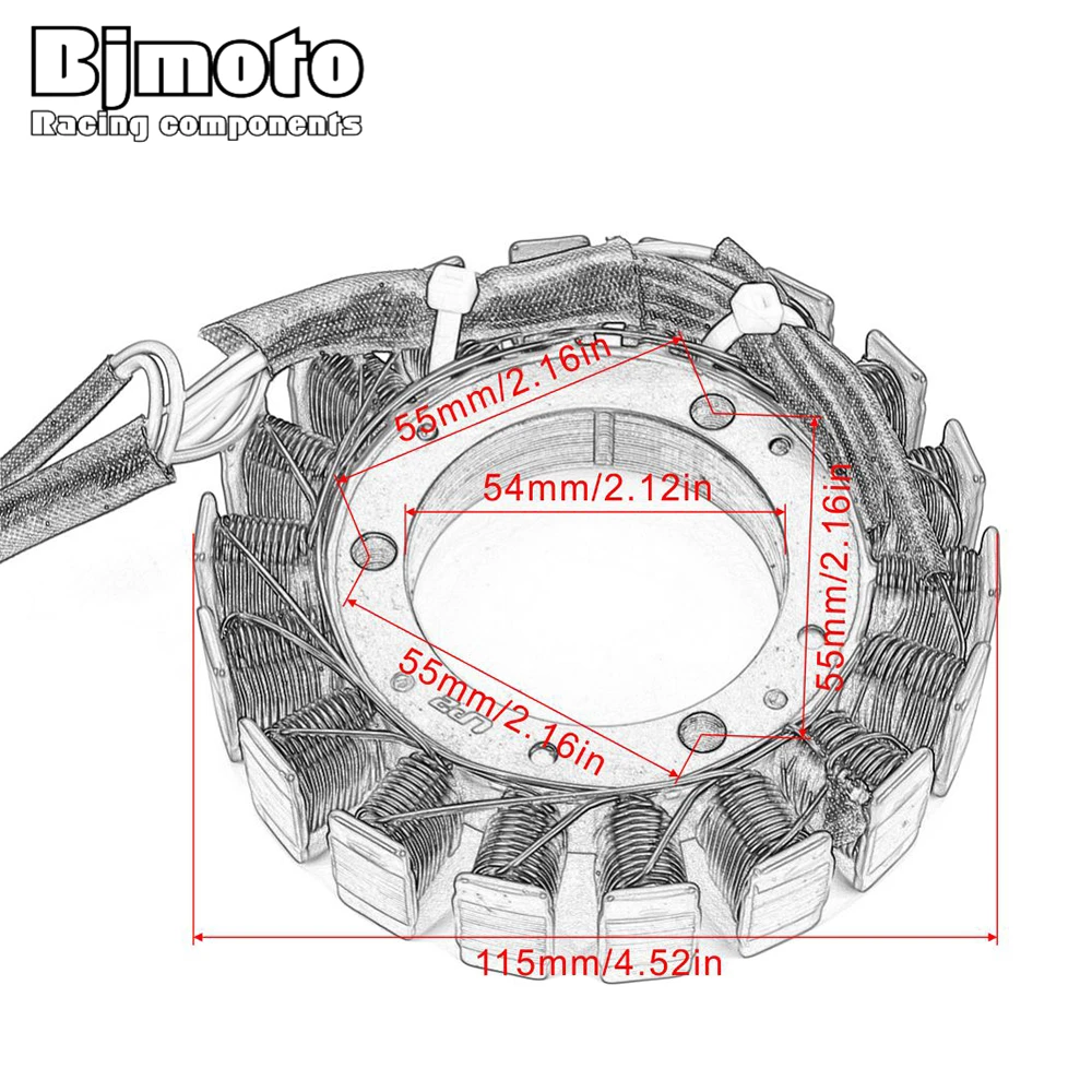 Катушка статора для Yamaha YFM40 FBHFBFBE YFM400 FHF Big Bear 400 YFM350FX 4x4 Wolverine YFM350R RAPTOR YFM350X Warrior 350 (art.: 3920d03bc433e) - 3920d03bc433e