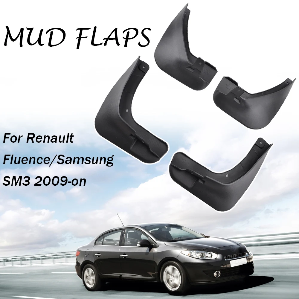 

4 брызговики для Renault Fluence Samsung SM3 Z.E 2009-2020 брызговики спереди и сзади 2010 2011 2012 2013 2014 2015 16