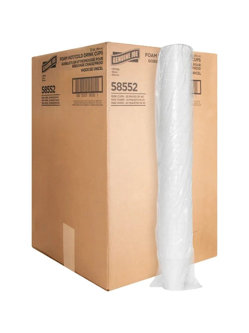 

Подлинные чашки для горячих и холодных напитков Joe Foam, 12 жидких унций, 1000 в коробке, GJO58552
