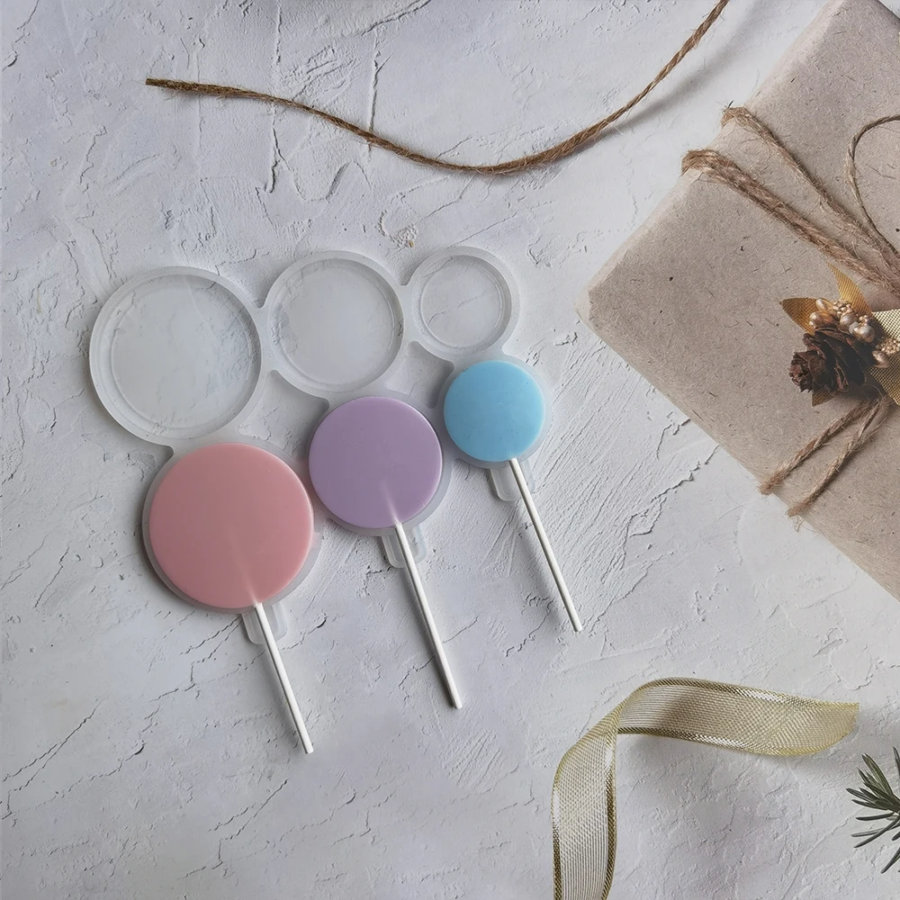 

Round Silicone Lollipop Mold Candy Chocolate Cake Decoration Mould Festival Party Gift Baking Tool Bakery Sugar Processing