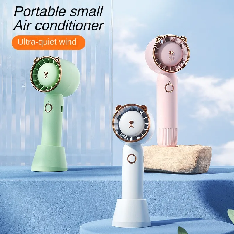 

Portable Handheld Fan Mute 3 Speeds Adjustable Pocket Fan USB Rechargeable Low Noise Air Cooler for Outdoor Home Hiking Travel