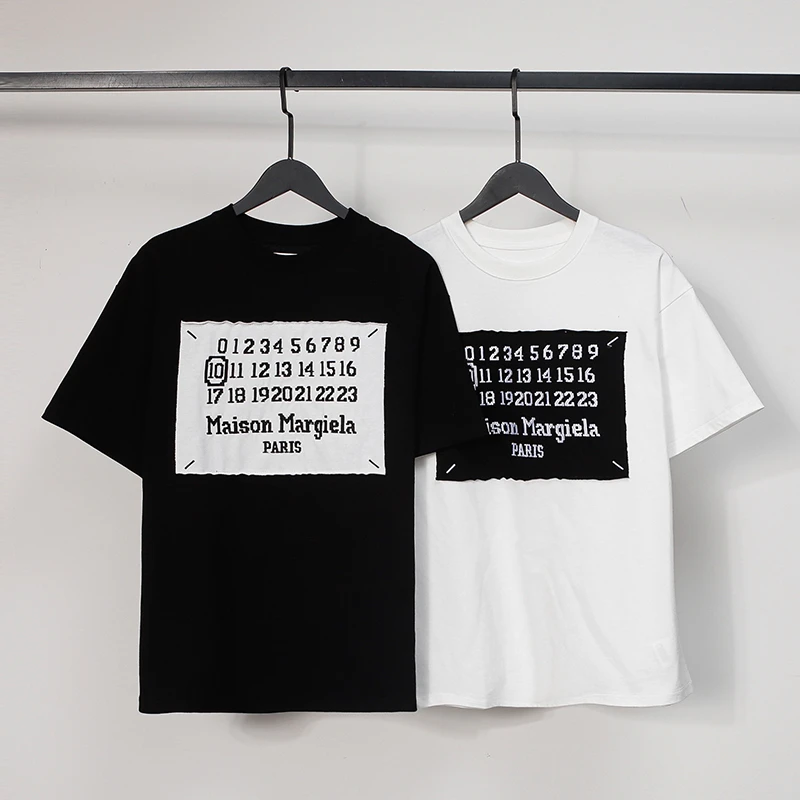 

Y2K Sticker Embroidery MM6 Margiela T-Shirt Men Women Oversize Tee Top GYM