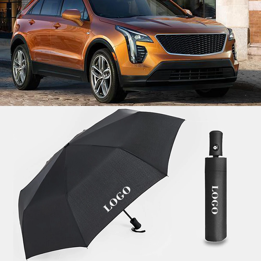

Car Umbrella Full Automatic Business Folding Male Female Parasol for Cadillac Auto Logo Emblem Umbrella Rain Windproof Luxury