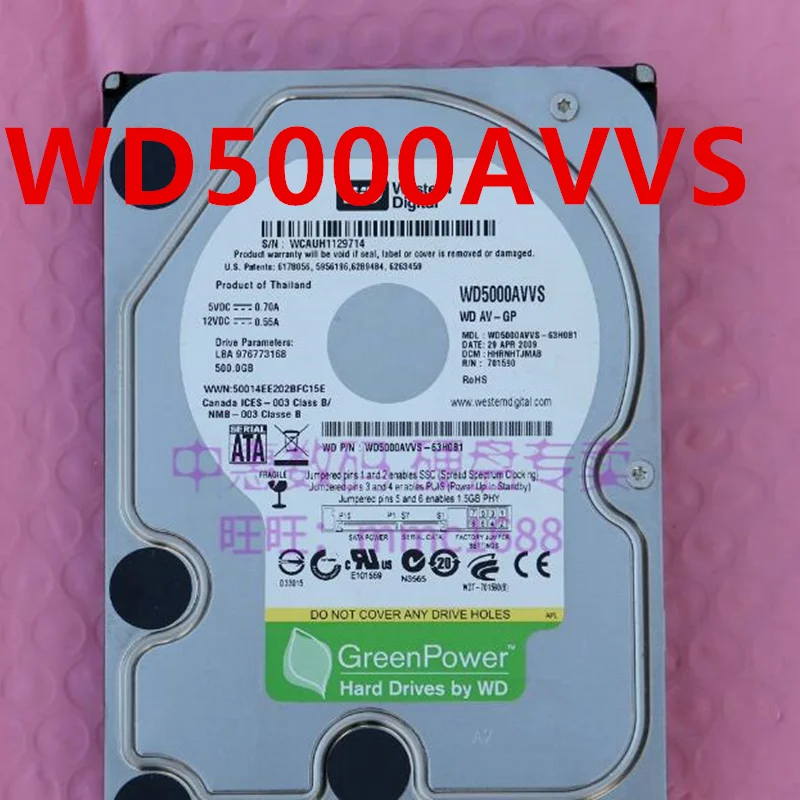 

Оригинальный 90% новый жесткий диск для WD 500 Гб SATA 3,5 "7200 об/мин 8 Мб настольный жесткий диск для WD5000AVVS 2060-701590-000
