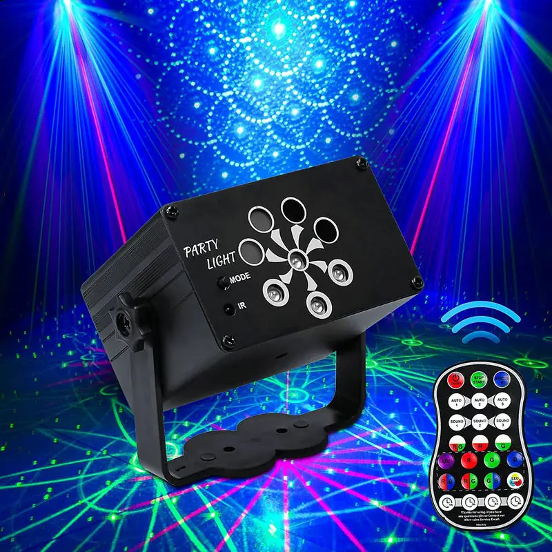 

USB Rechargeable Led Laser Projector Lights RGB UV DJ Sound Party Disco Light for Wedding Birthday Party Lamp