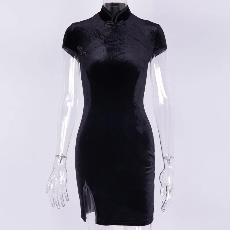 

Streetwear Sexy Vintage Harajuku Summer Women Clothing Slim 2021 Women Dress Cheongsam Chinese Style Skinny Mini Dress