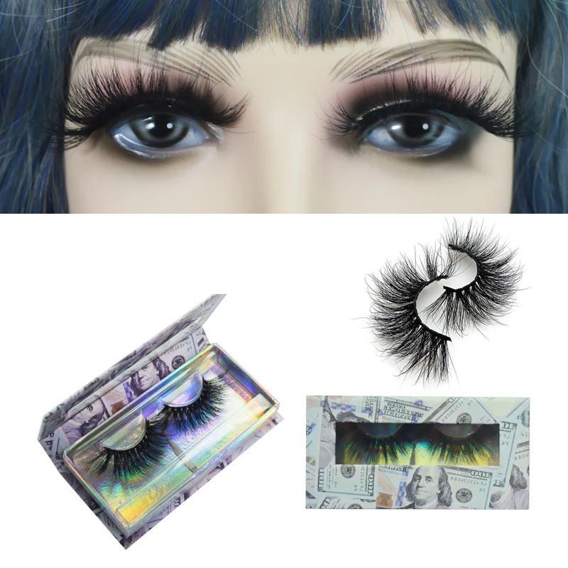 

QSTY Makeup Eyelashes 25mm Natural long 100% Cruelty free Handmade for Eyelash Extension 3D Mink False Lashes Wholesales