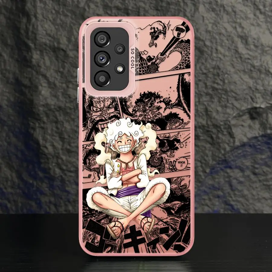 Чехол для телефона L-Luffys Gear 5 японское аниме Samsung Galaxy A15 A25 A51 A52 A53 A52s A54 A55 A71 A72 A73 4G 5G