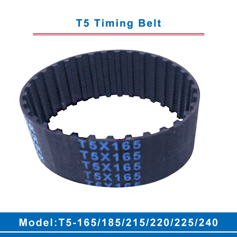 

T5 Timing Belt Model T5-165/185/215/220/225/240 Rubber Belt Teeth Pitch 5mm Transmission Belt Width 10/15/20/25/30/35/40/45/50mm
