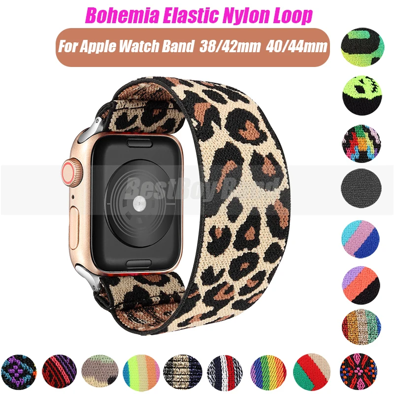Elastic Watch Band for Apple Watch series 3 2 1 Band 38mm 42mm Casual Women Strap Bracelet for iwatch model 6 se 4 5 40mm 44mm
