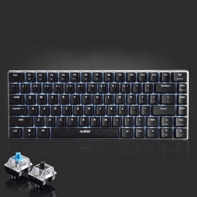 Механическая клавиатура N-key с голубым переключателем 82 клавиши черный