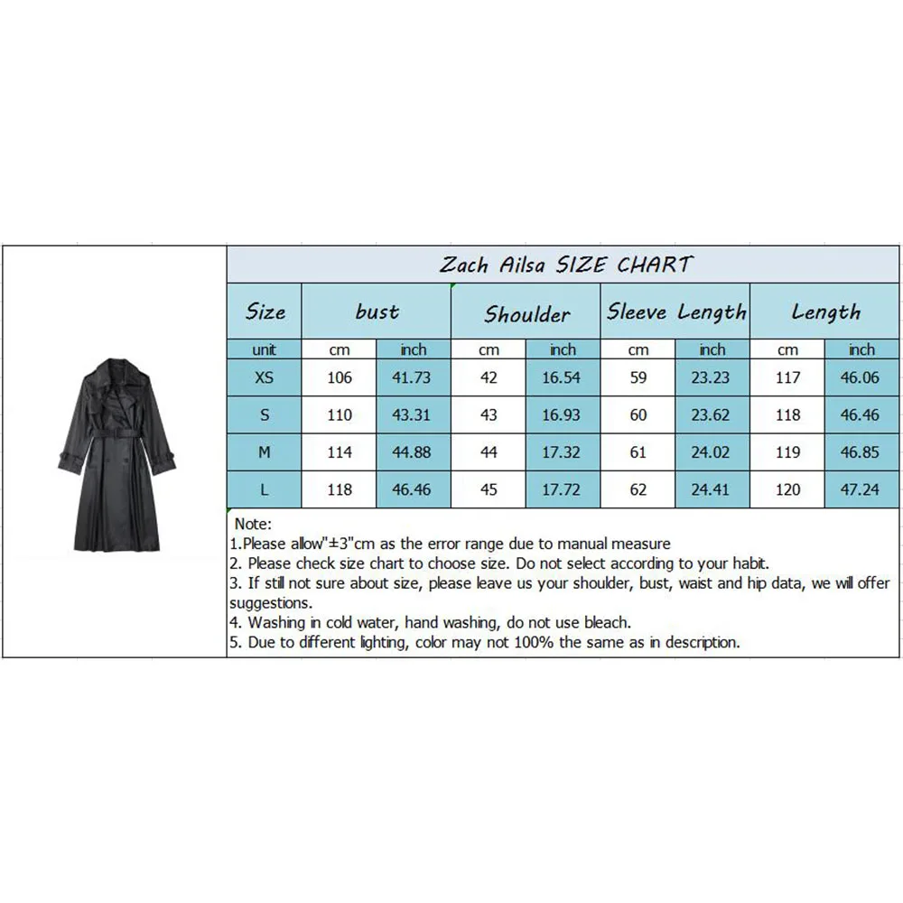 Autumn new fashion women's clothing temperament all-match black faux leather belted long trench coat