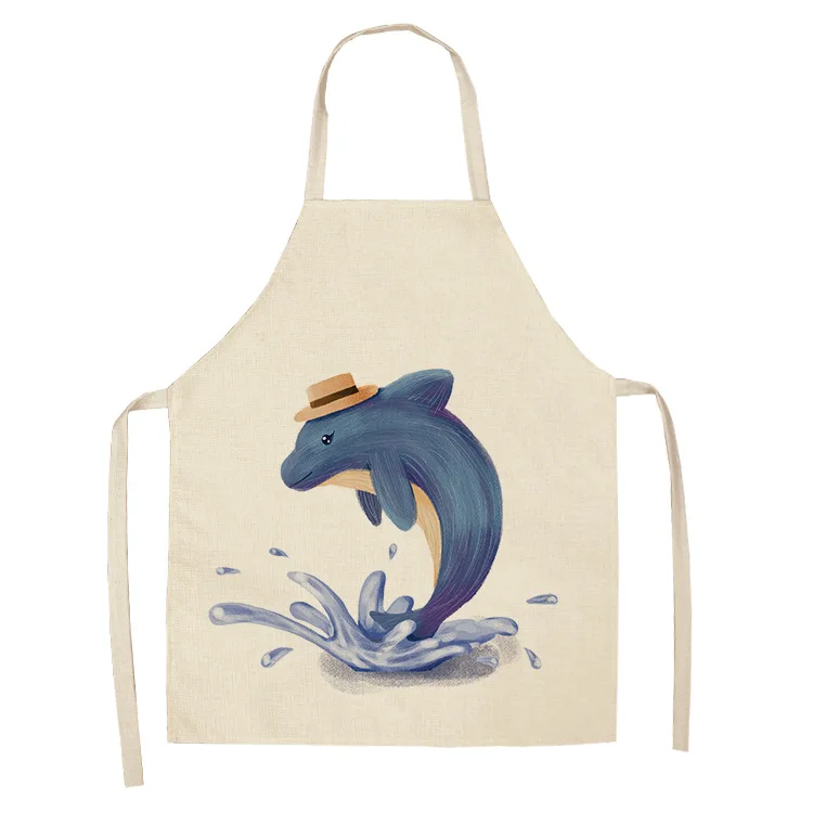 

man Elephant dolphin sea land animal pattern House cleaning Apron for children kids apron Woman kitchen apron Men kitchen apron