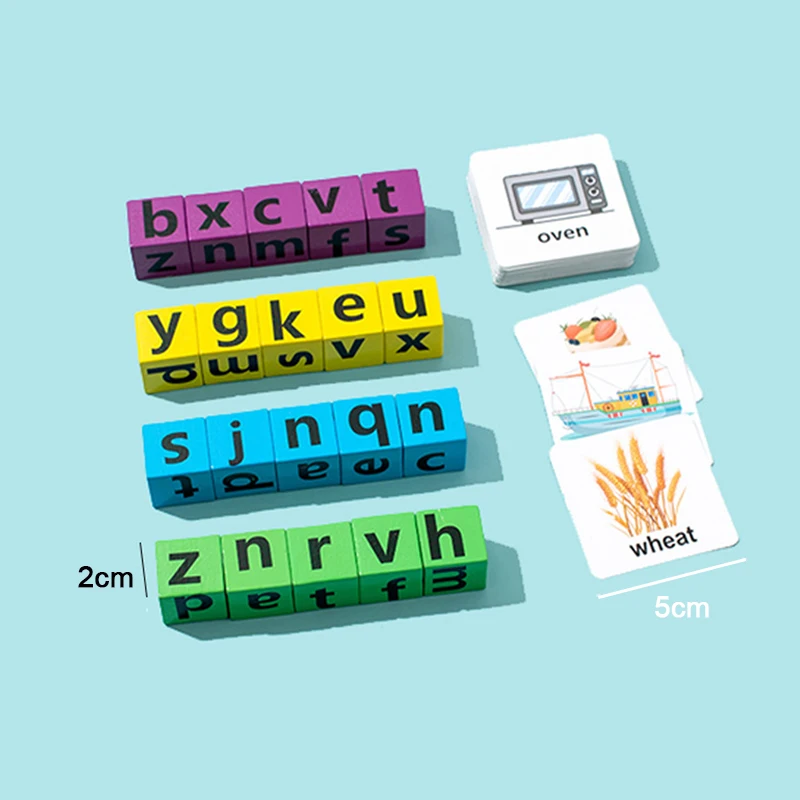 Детская английская словесная карта деревянная игрушка-головоломка Монтессори