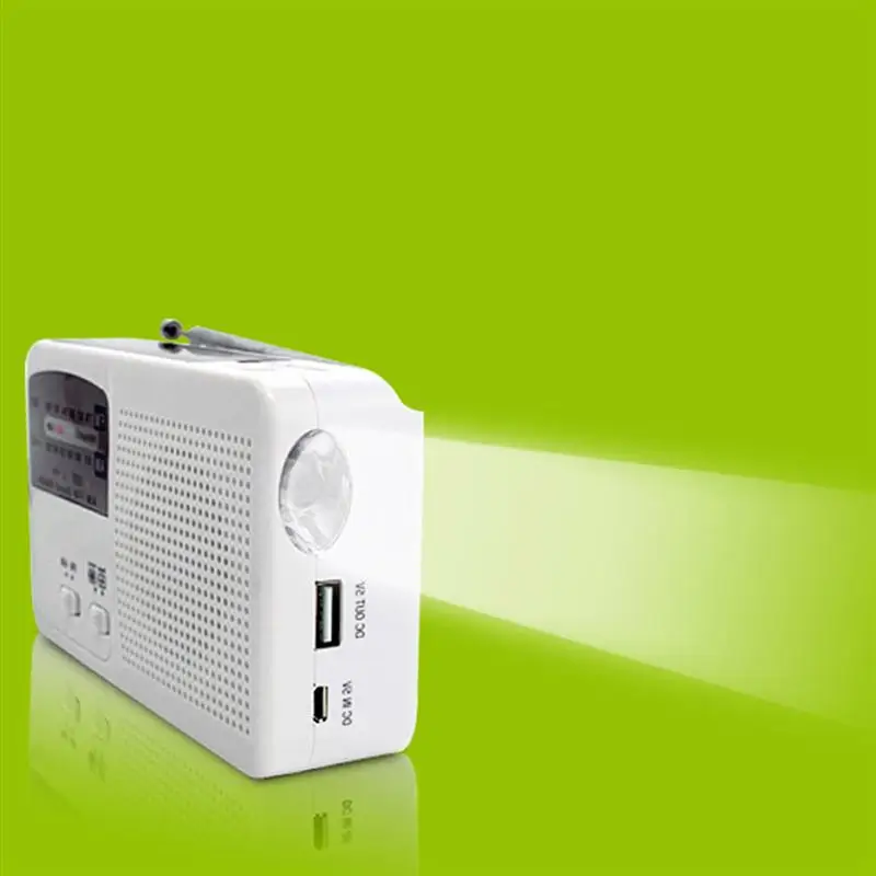 portable emergency radio with solar and hand crank self powered battery usb recharging fmam radio led flashlight phone charger free global shipping