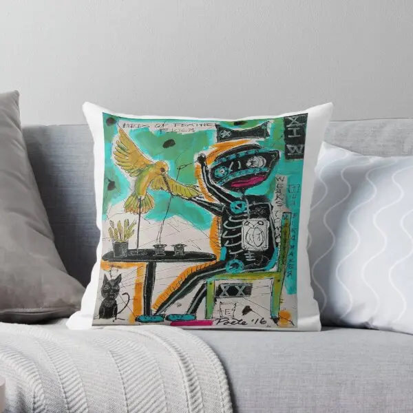 

Birds Of Feather Printing Throw Pillow Cover Bedroom Bed Decorative Waist Car Square Fashion Case Home Pillows not include