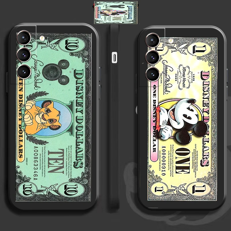 

Disney Luxury Mickey Dollar Phone Case For Samsung Galaxy S22 Ultra S21 S20 FE Plus Ultra S10 Lite S10E Plus 5G Funda TPU Back