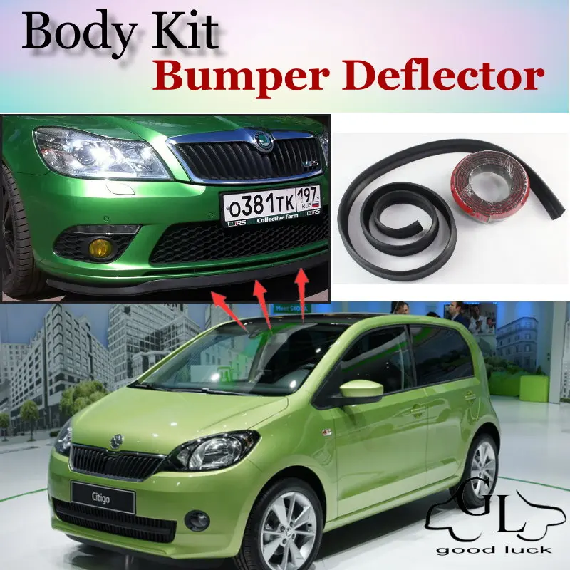 

Дефлектор губ бампера для Skoda Citigo Передняя юбка спойлера ДЛЯ TopGear Friends для тюнинга автомобиля/комплекта кузова/полосы