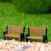 mini park bench model miniature landscape garden decorative ornament creative garden decor doll house toys supplies