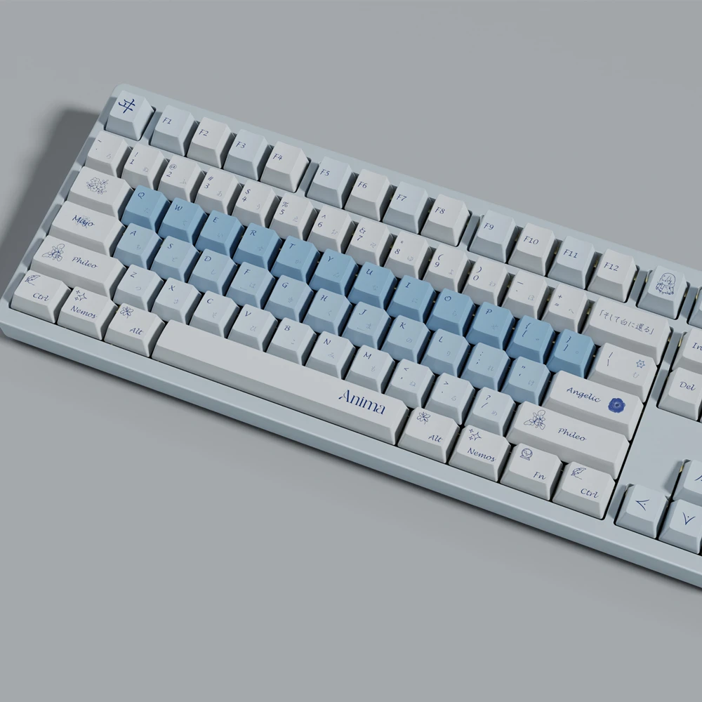 Клавиатура Механическая с 2 75u 3u 7u клавиатурой PBT Keycap Nemophlia 140 клавиш Anima любовь тема