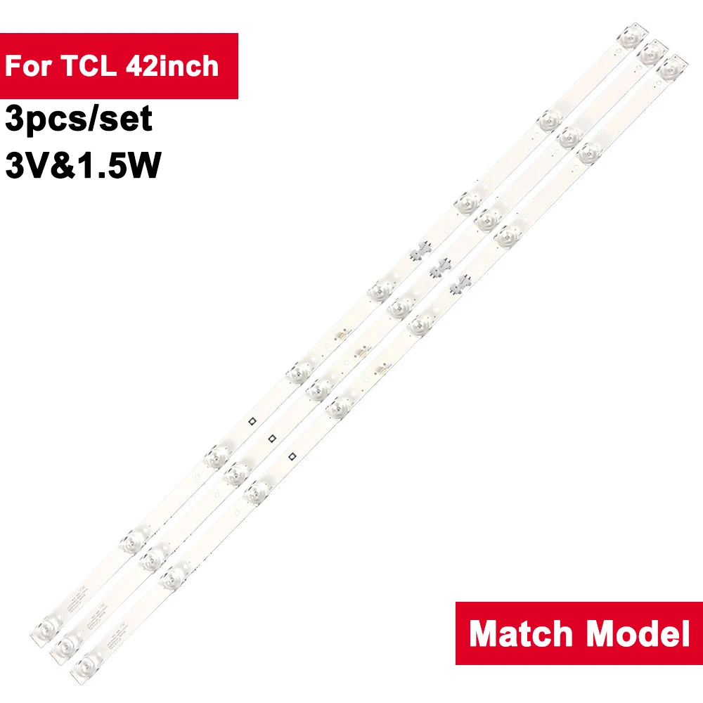 

730 мм квадратный объектив 6 в 1,5 Вт фотоэлемент для TCL 42 дюйма фотоэлемент (70310) 3 шт./комплект светодиодная подсветка полоса ТВ-бар